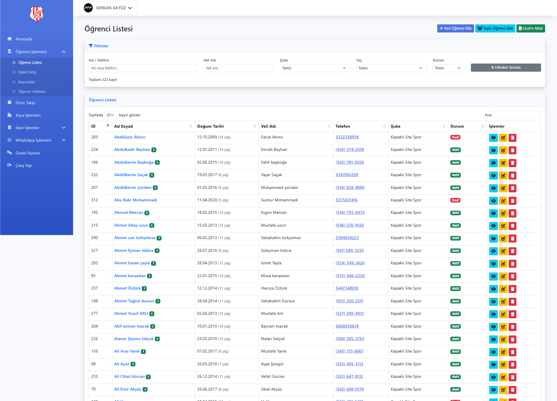 Pispor Öğrenci Listesi